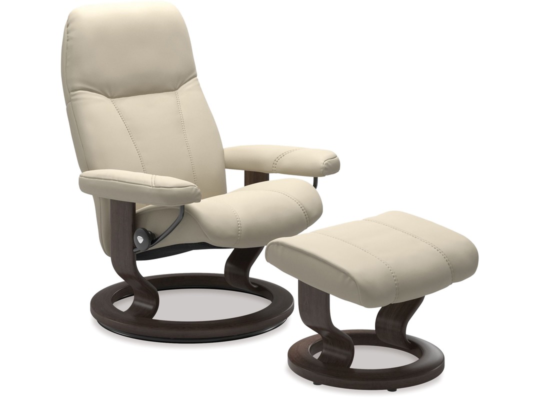 Stressless® Consul Large Leather Recliner - Classic Base  